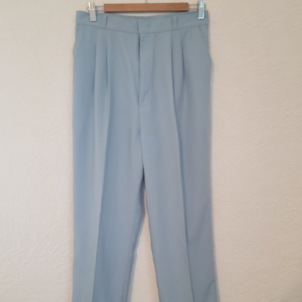 Cheryl Tiegs, Baby Blue polyester/wool blend slack. Size Medium (M)